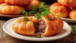 Смешиваю стакан кефира с мясным фаршем — и гора аппетитных ленивых беляшей готова: лучше и быстрее классических