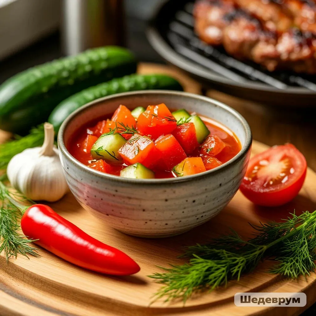 Вместо опостылевшего салата: огурцы в тертом помидоре — обалденная закуска, готовлю всего за 7 минут