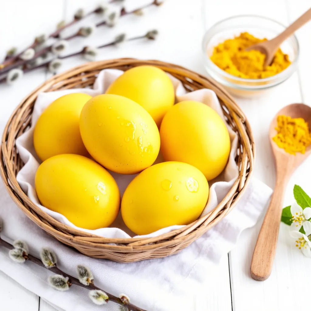 Шелуха из лука больше не нужна: крашу пасхальные яйца куркумой — получаются как драгоценные камни
