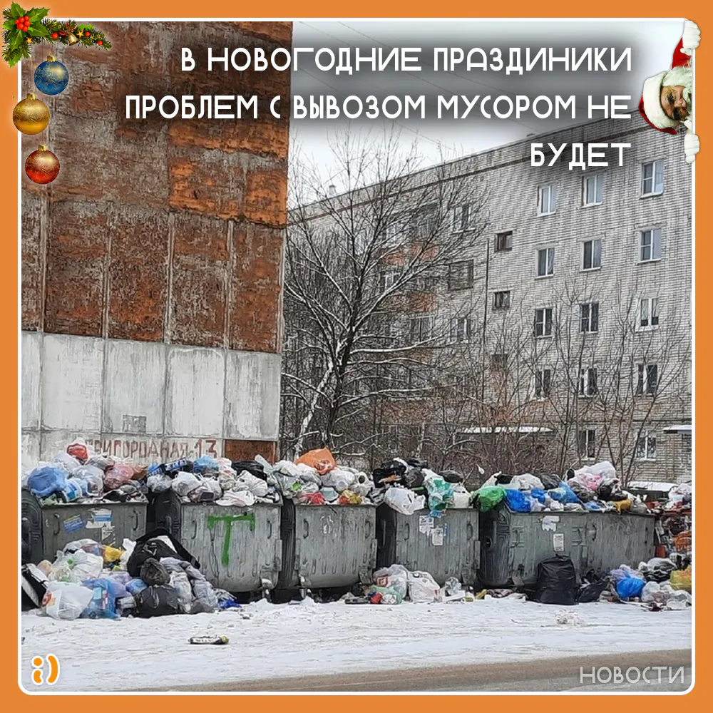В НОВОГОДНИЕ ПРАЗДИНИКИ ПРОБЛЕМ С ВЫВОЗОМ МУСОРОМ НЕ БУДЕТ
